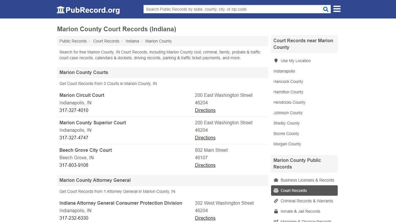 Free Marion County Court Records (Indiana Court Records) - PubRecord.org