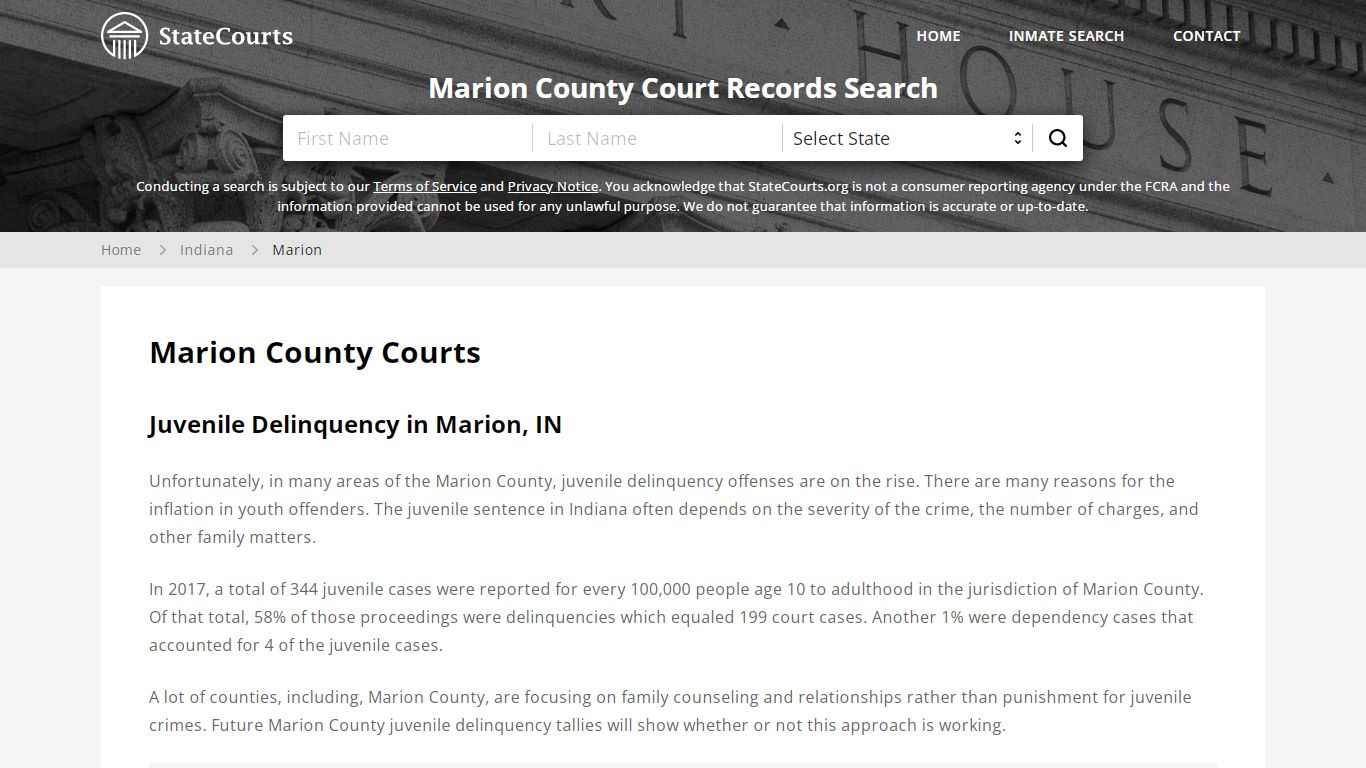 Marion County, IN Courts - Records & Cases - StateCourts